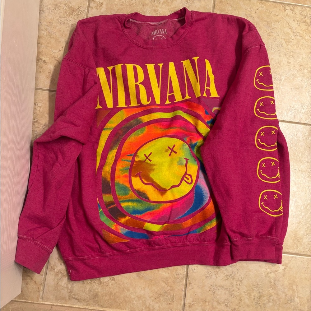 NIRVANA Pink and Yellow teen girls Sweaters